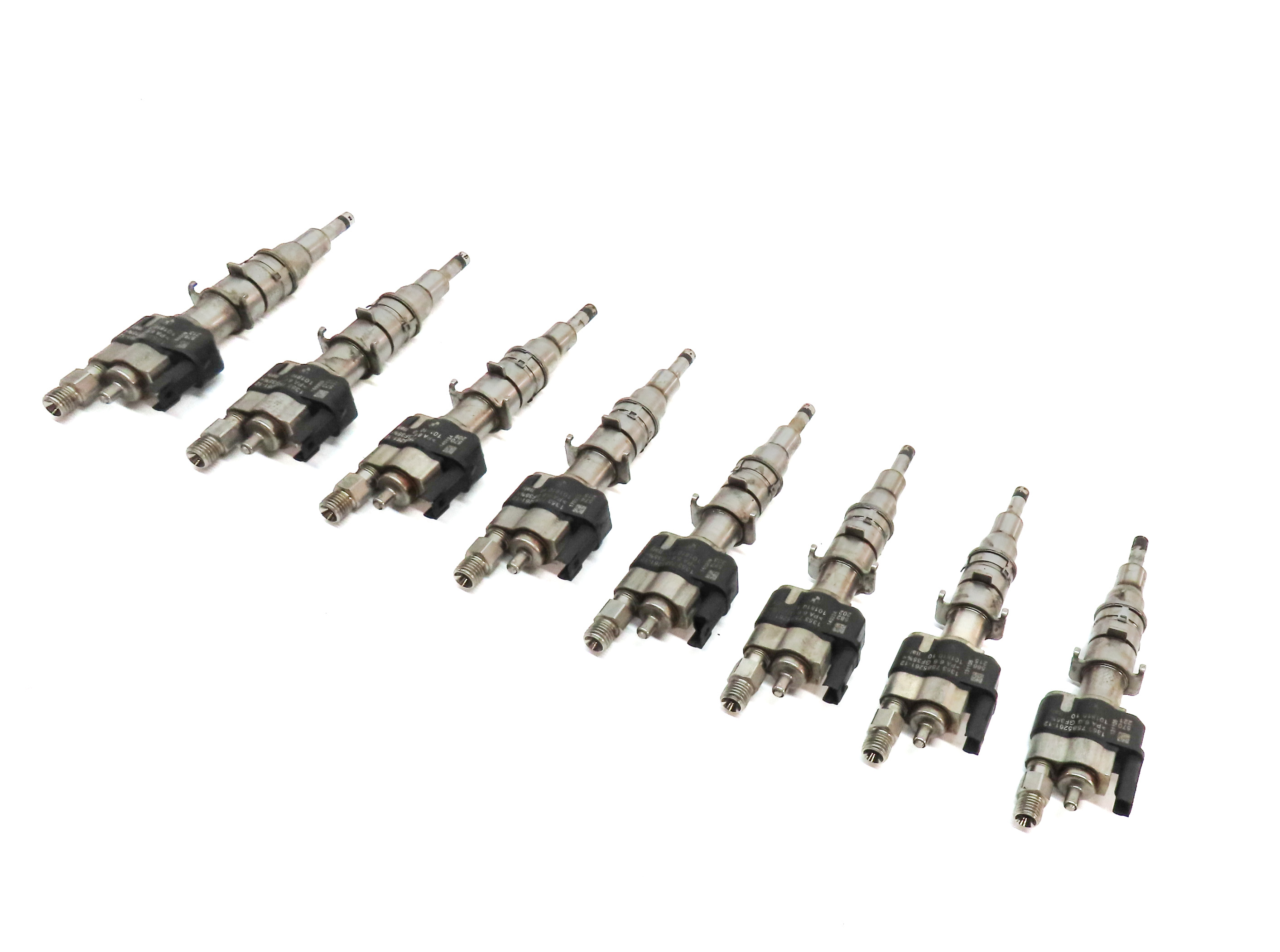 08-16 BMW 3 5 7 X5 X6 Z4 3.0L N54 4.4L N63 FUEL INJECTOR SET/8 (ALL INDEX 12) — exact item pictured